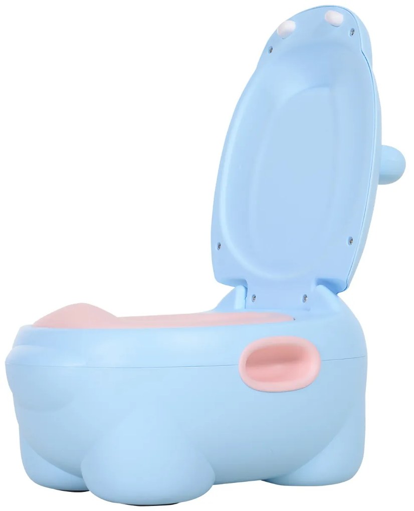 Sanita infantil para bebês Mictório removível em forma de hipopótamo com alças 40x30x23cm Carga 25kg Azul
