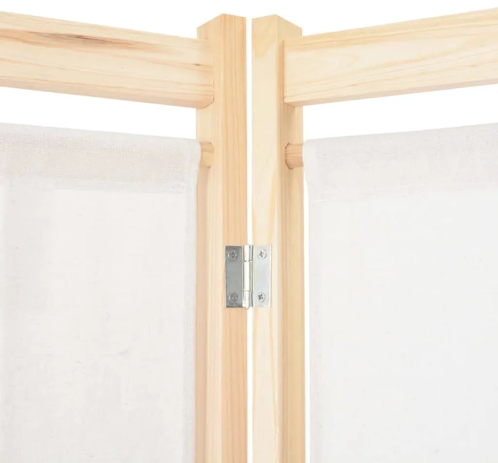 Divisória de quarto com 6 painéis 240x170x4 cm tecido cor creme