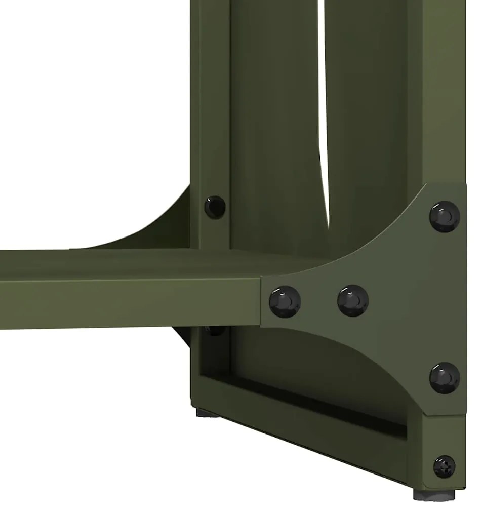 Suporte para lenha aço laminado a frio verde azeitona