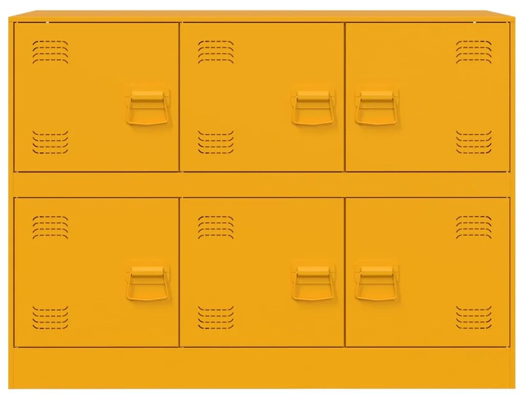 Aparador 99x39x73 cm aço amarelo mostarda