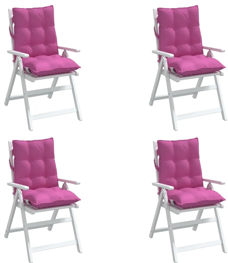 Almofadões cadeira encosto baixo 4 pcs tecido oxford rosa