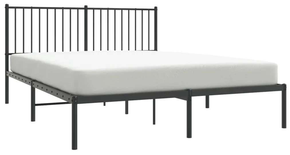 Estrutura de cama com cabeceira 160x200 cm metal preto