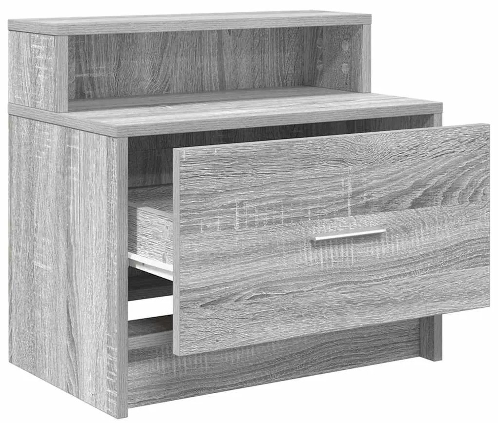 Mesas de cabeceira com gaveta 2 pcs 51x31x47 cm cinzento sonoma