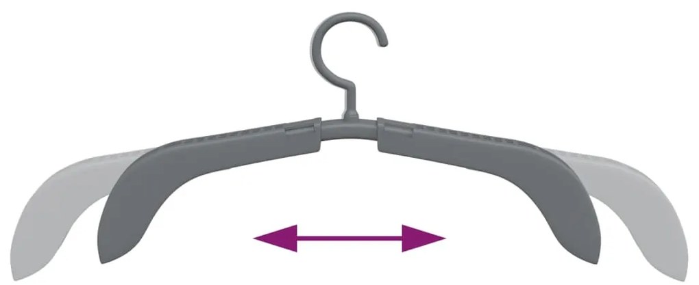 Cabides extensíveis 10 pcs cinzento