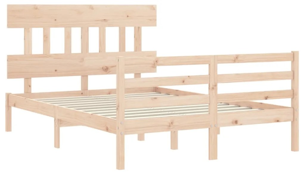 Estrutura de cama com cabeceira 120x200 cmmadeira maciça