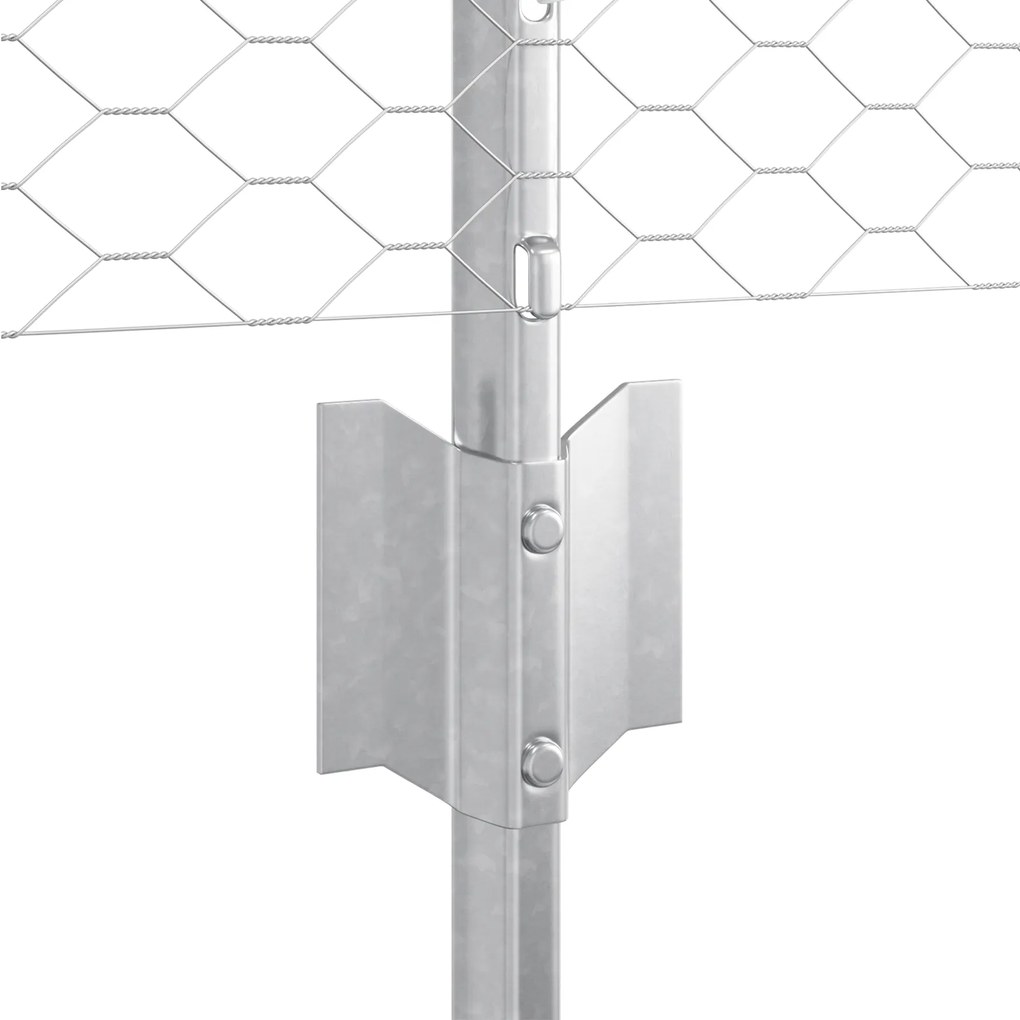 Postes de Cerca vidaXL 5 pcs U-Channel 60 cm Aço Galvanizado, Cerca He