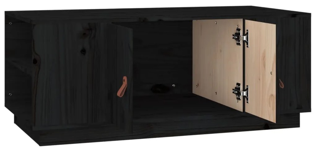 Mesa de centro 100x50x41 cm pinho maciço preto