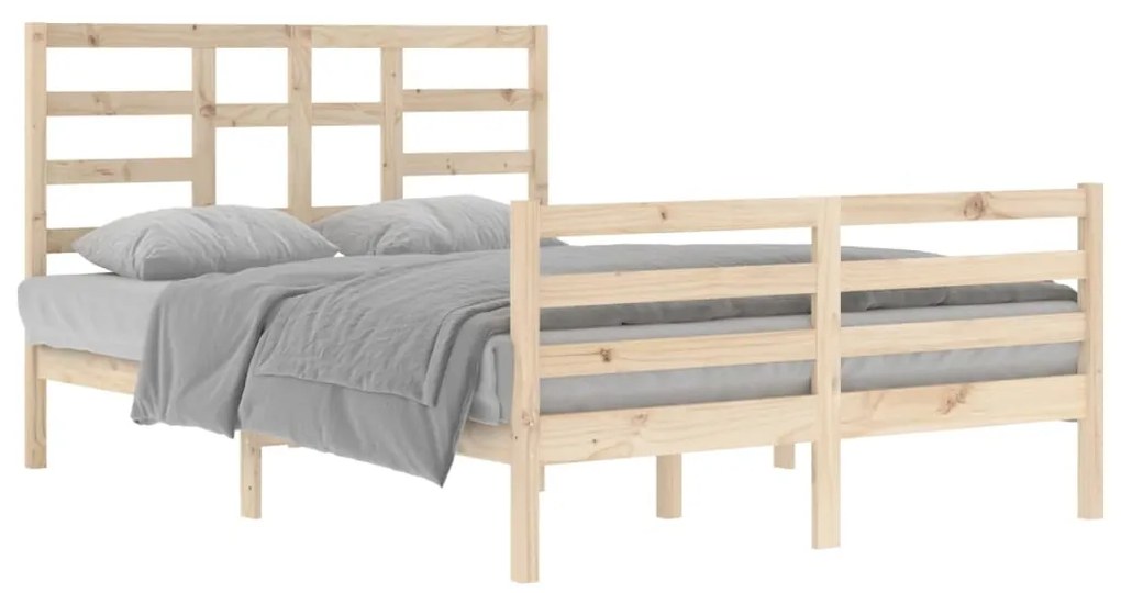 Estrutura de cama sem colchão 140x200 cm madeira maciça
