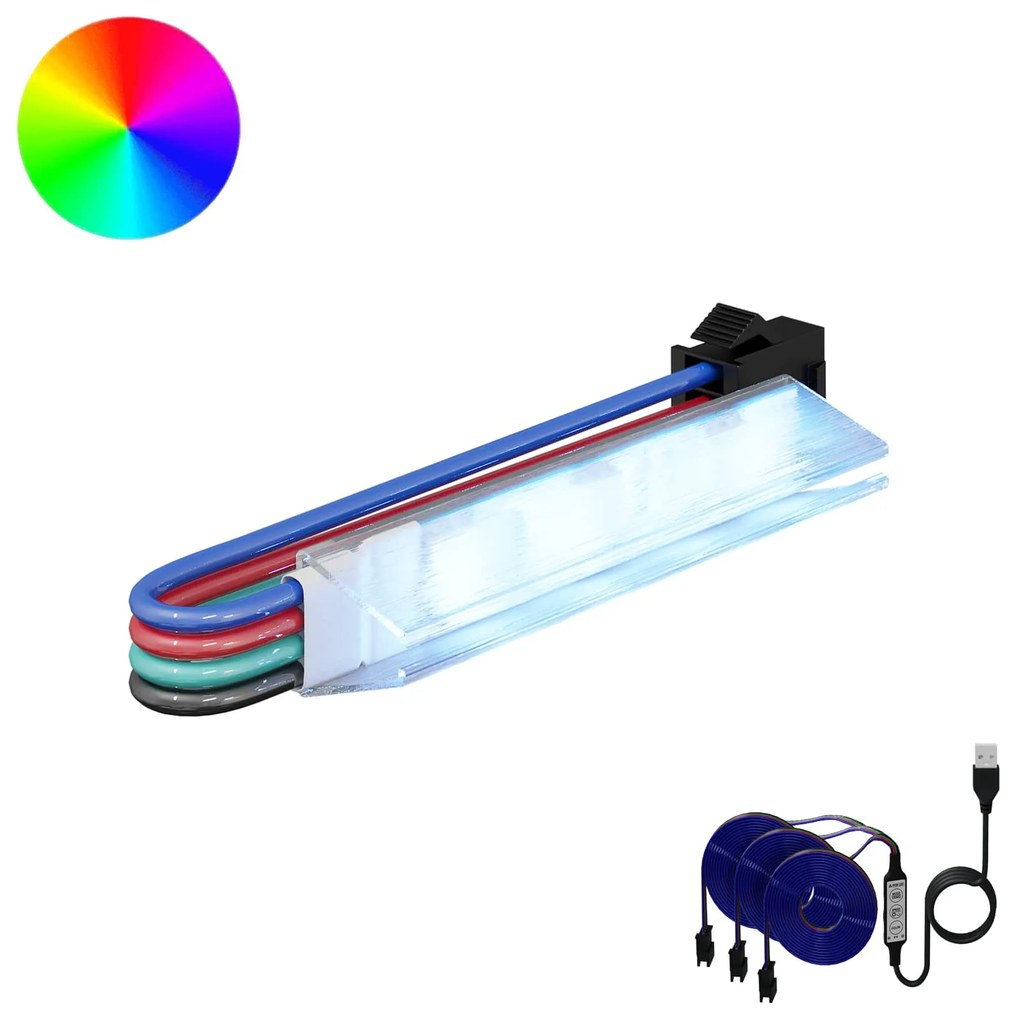 vidaXL Fita LED 2 pcs Preto e Multicolorido 1745 mm Cobre e Plástico