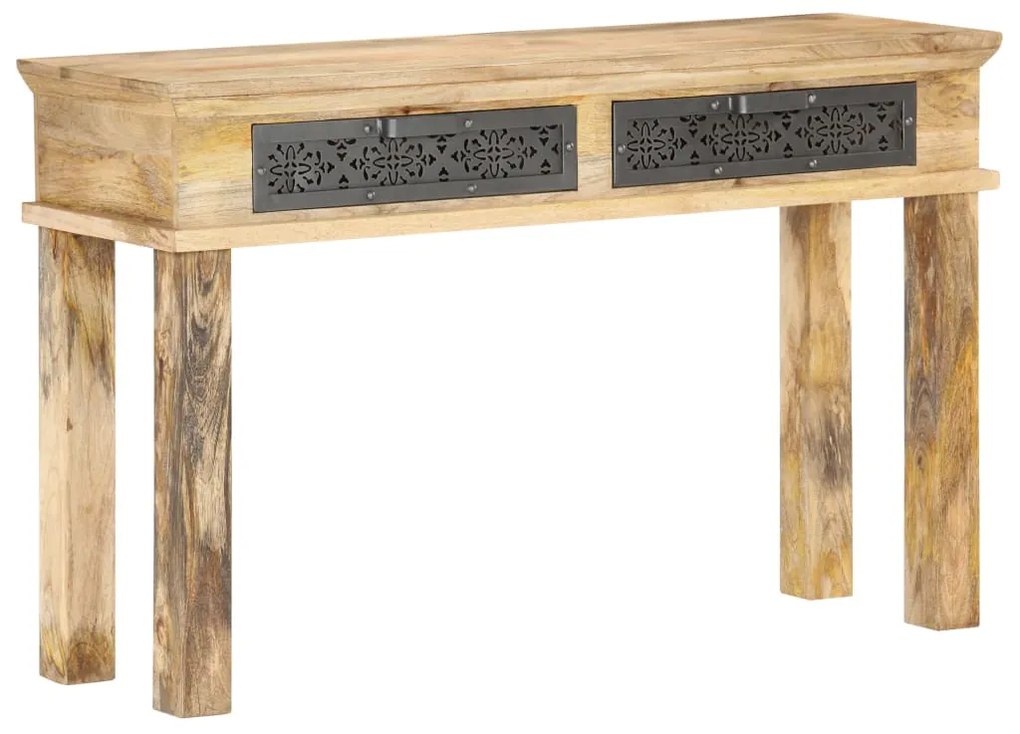 vidaXL Mesa consola com gavetas 120x35x75 cm mangueira maciça