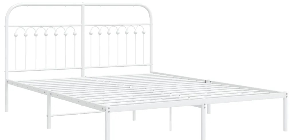 Estrutura de cama com cabeceira 160x200 cm metal branco