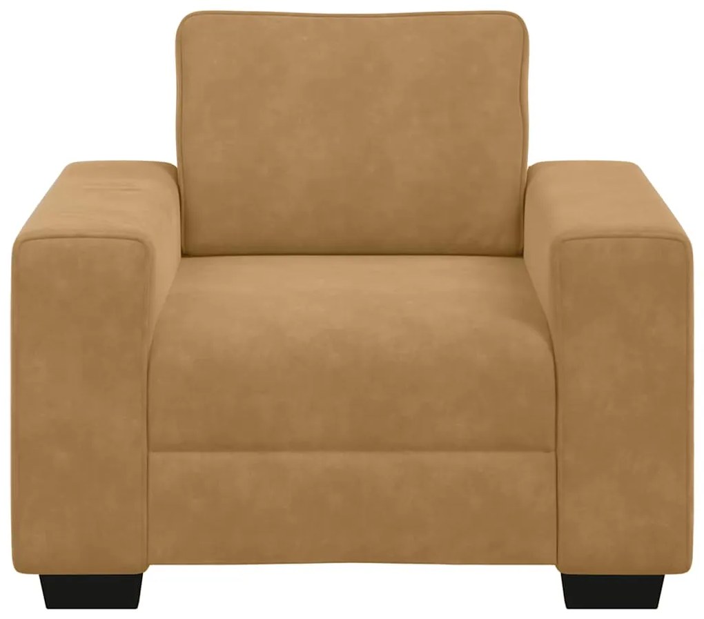 Poltrona 60 cm veludo castanho