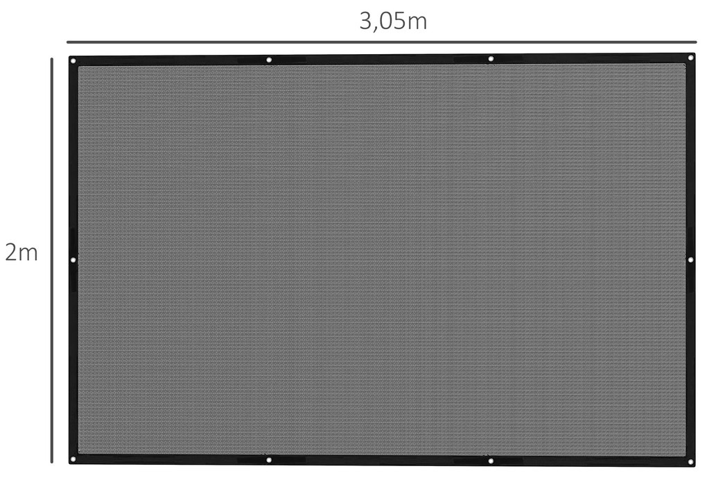Toldo Vela de Sombra Retangular 3x2 m Toldo Vela para Jardim Proteção Solar 65% Transpirável e Anticongelante para Pátio Preto