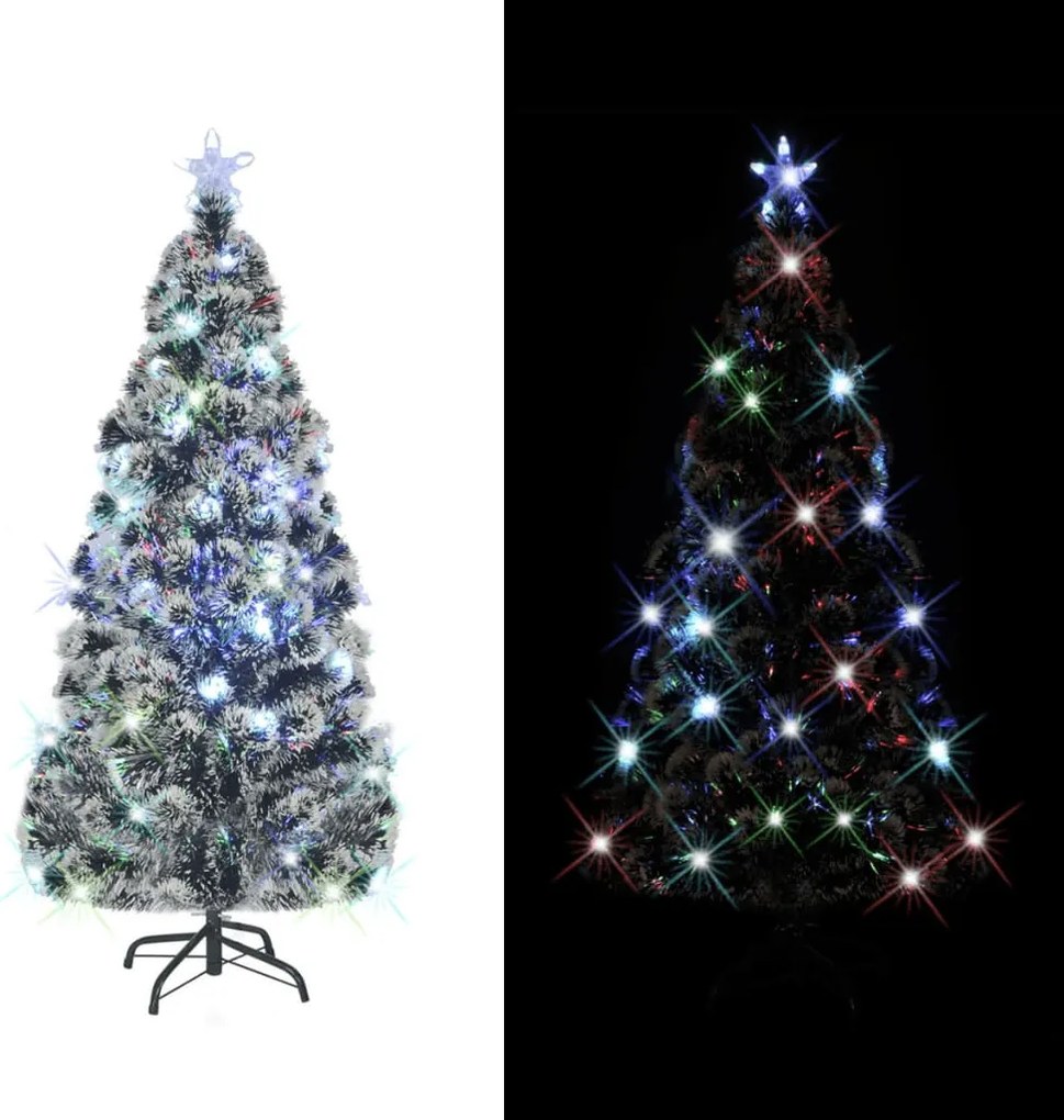 242426 vidaXL Árvore de Natal pré-iluminada c/ suporte 150 cm fibra ótica