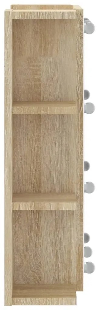 Armário espelhado com LED 70x16,5x60 cm carvalho sonoma