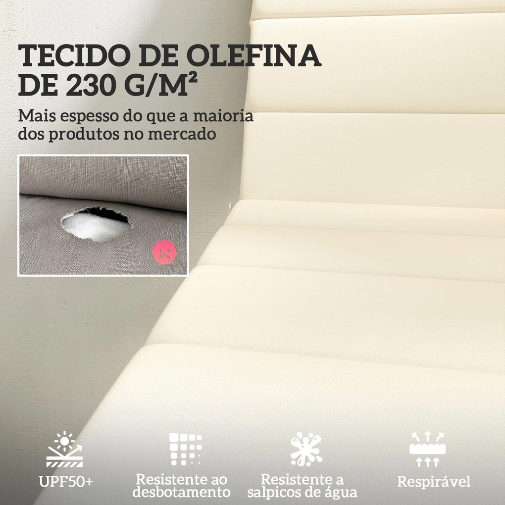 Conjunto de 2 Almofadas para Espreguiçadeira Dobráveis Almofadas para
