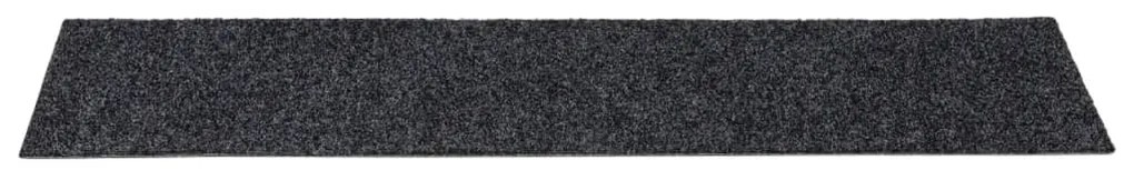 Tapetes escada adesivos retangulares 15 pcs 76x20 cm cinzento