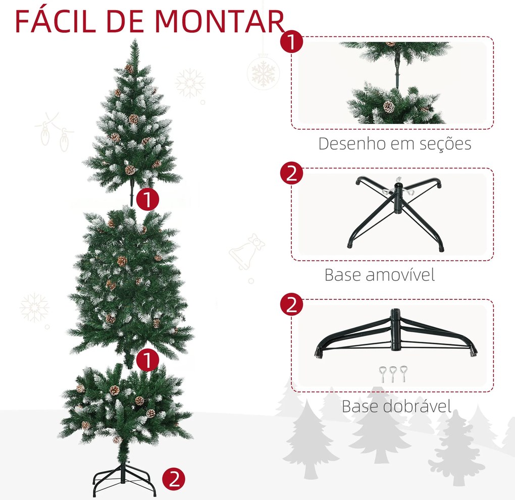 Árvore de Natal Artificial com Neve 180 cm 508 Ramos Realistas 49 Pinh