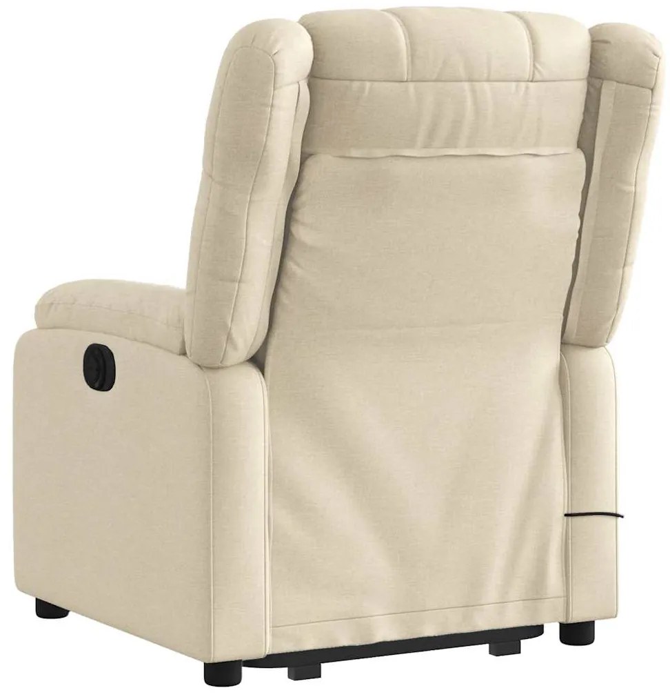 Poltrona elétrica elevatória massagens tecido creme