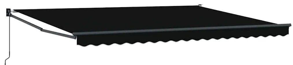 Toldo Retrátil Manual vidaXL Preto 450x300 cm