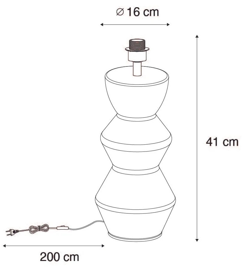 Candeeiro de mesa design cerâmica preta 16 cm sem abajur - Alisia Design