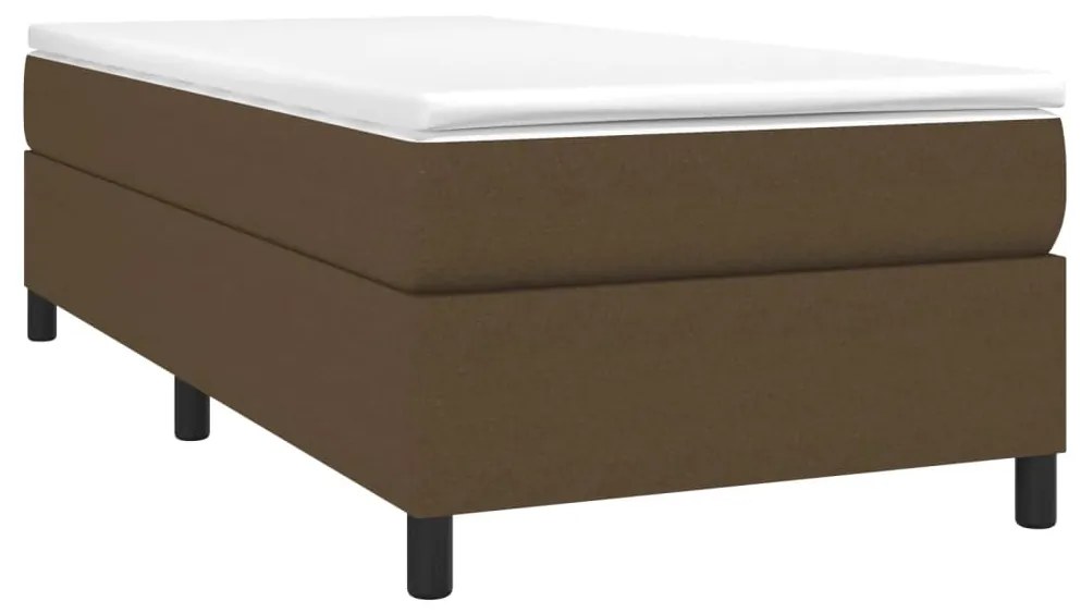 Estrutura de cama 90x200 cm tecido castanho-escuro