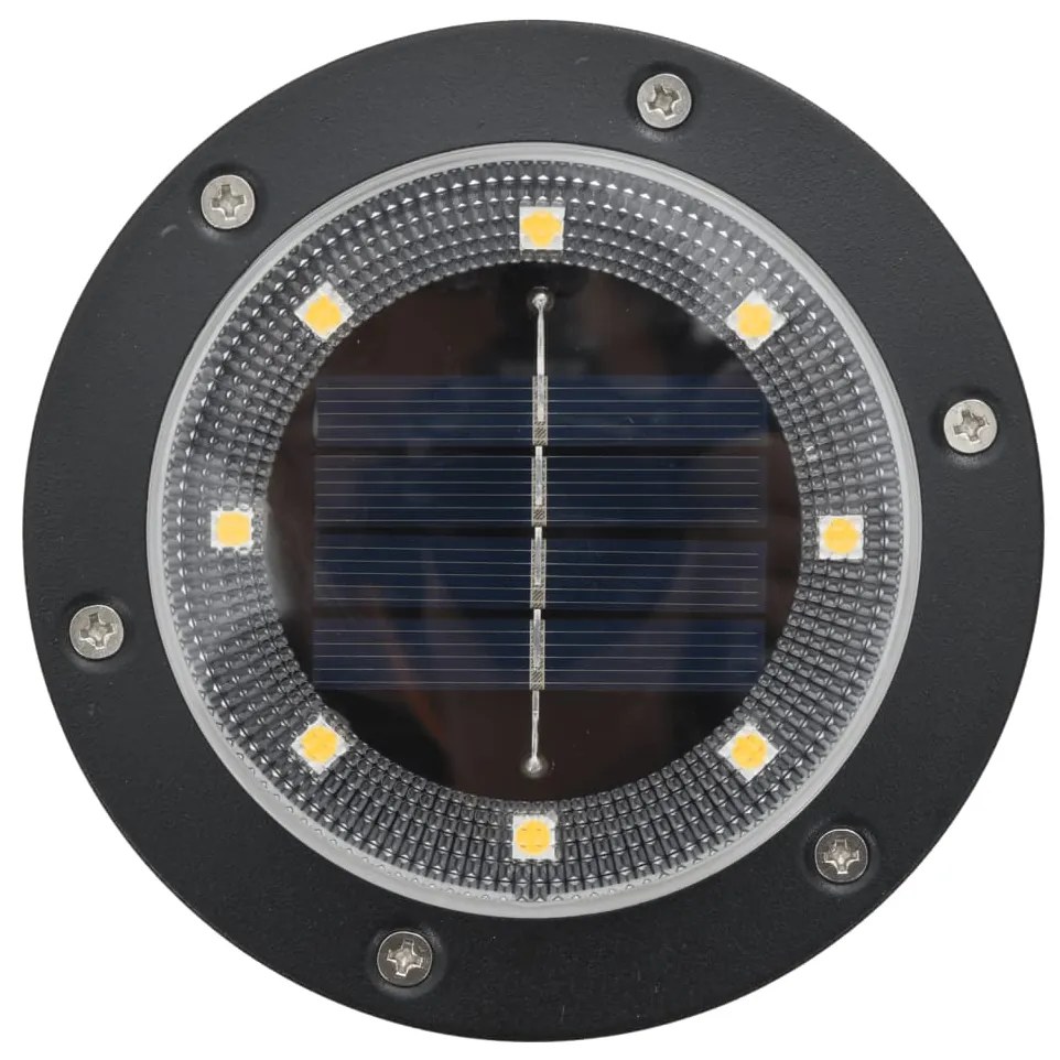 Luzes solares para exterior com espigões 12 pcs branco quente