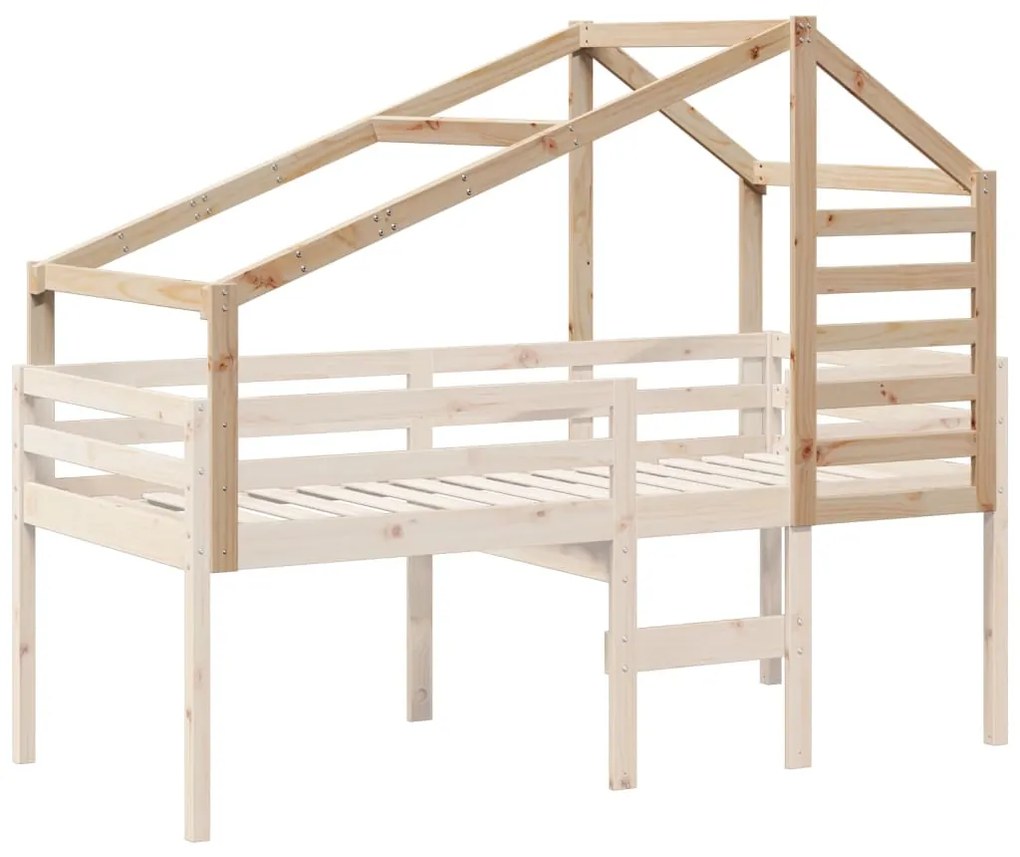 Telhado de cama infantil 198x87x113 cm madeira de pinho maciça