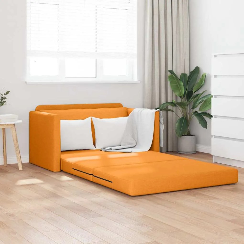 vidaXL Sofá-Cama 110cm Amarelo Escuro tecido