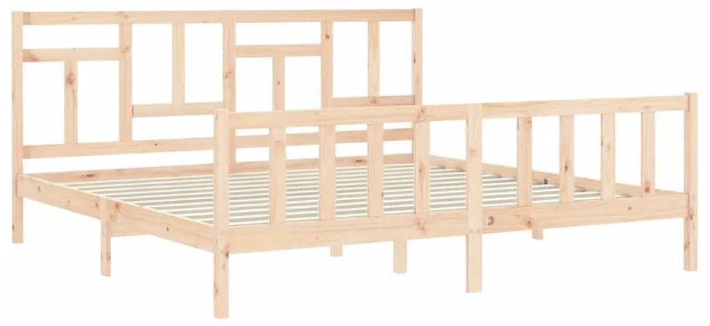 Cama sem colchão 200x200 cm madeira de pinho maciça