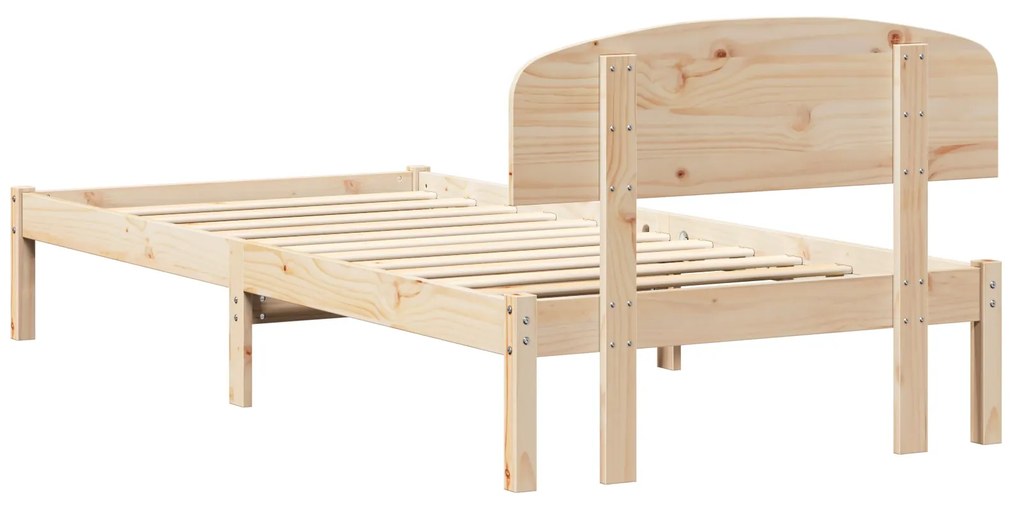 Estrado de Cama com Cabeceira 90x190 cm Madeira Maciça Pinho