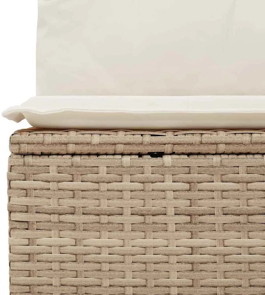 7 pcs conjunto de sofás p/ jardim com almofadões vime PE bege