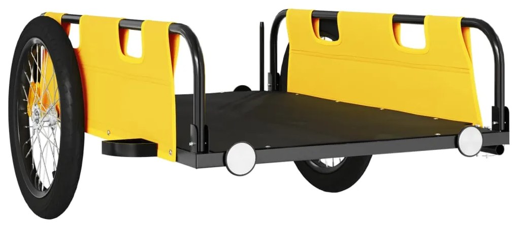 Reboque de bicicleta tecido oxford/ferro amarelo