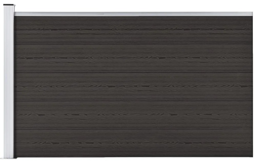 Painel de vedação WPC 175x105 cm preto