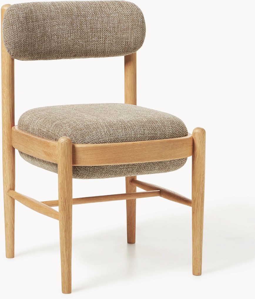 Cadeira de jantar estofada em madeira de carvalho Imara