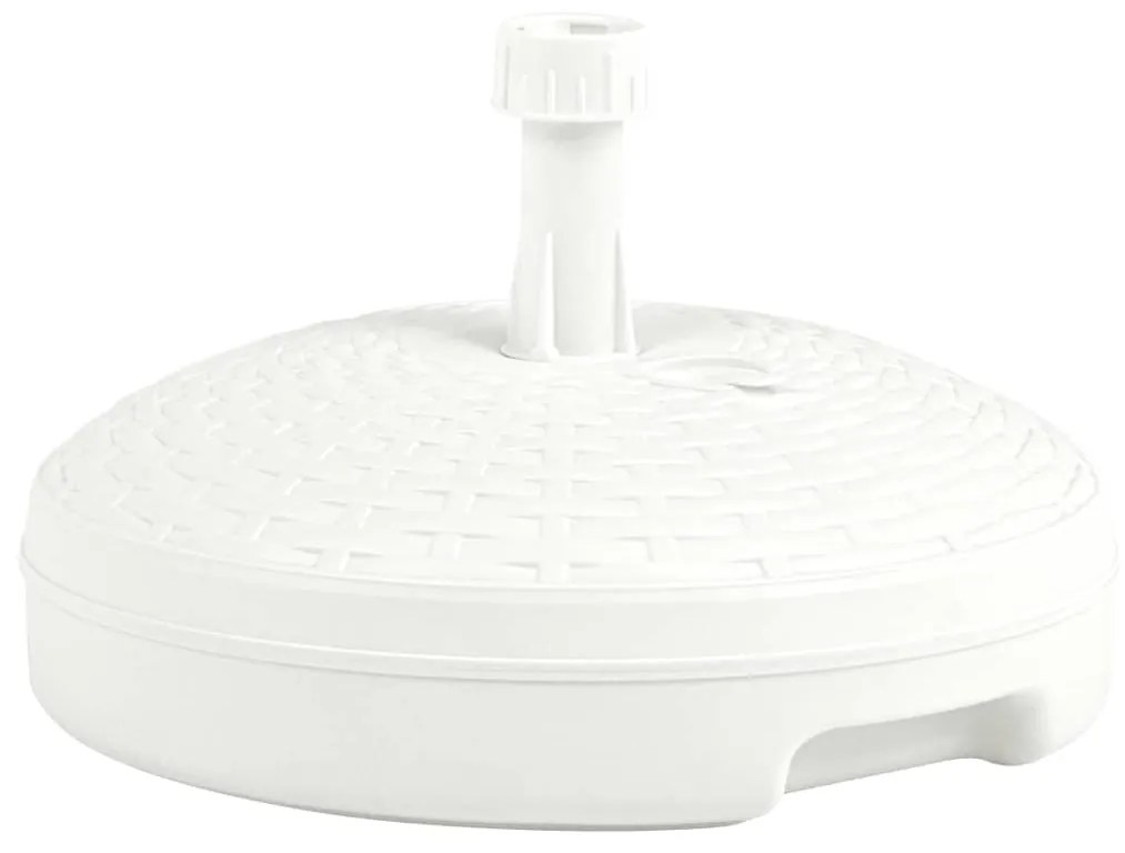 vidaXL Base de guarda-sol c/ areia/água 20 L plástico vime branco