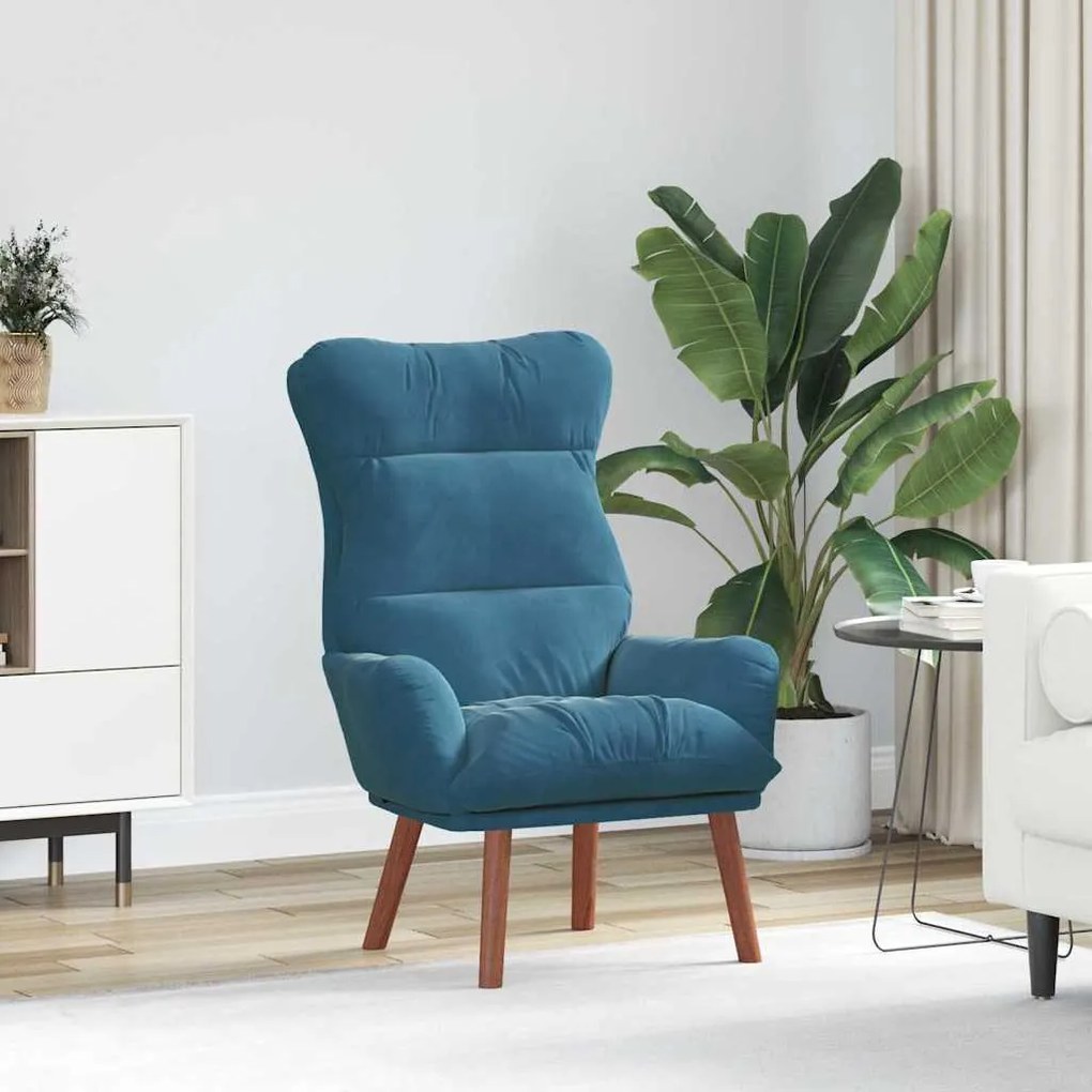 Poltrona Relaxante Veludo Azul