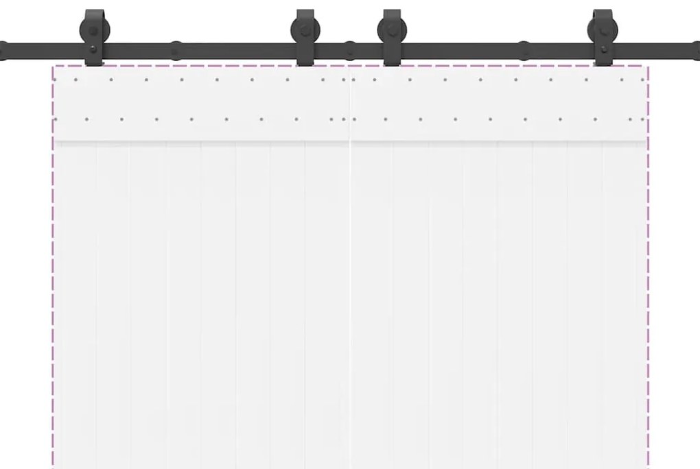 Kit de ferragens para porta deslizante 183 cm aço preto