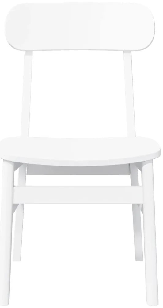 Cadeiras de jantar 2 pcs madeira de seringueira maciça branco