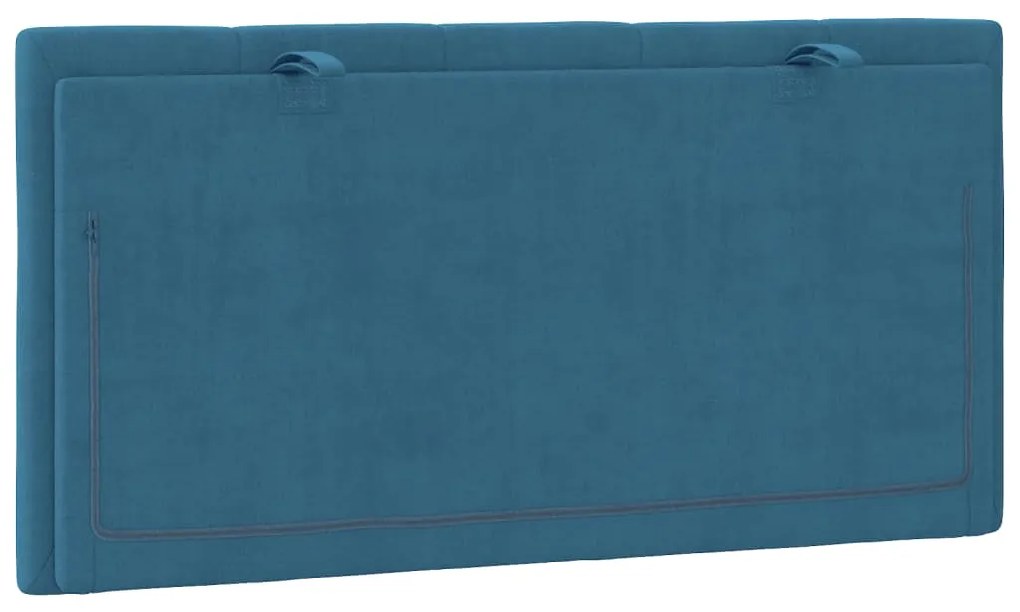 Almofadão de cabeceira 100 cm veludo azul