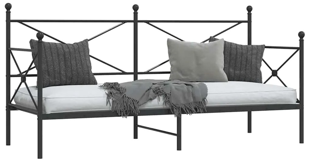 Cama de Dia sem Colchão 80x200 cm aço preto