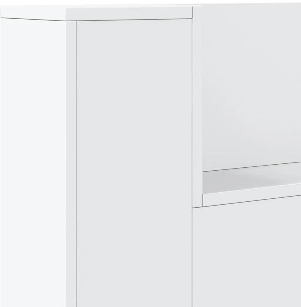 Armário de cabeceira com luzes LED 180x16,5x103,5 cm branco
