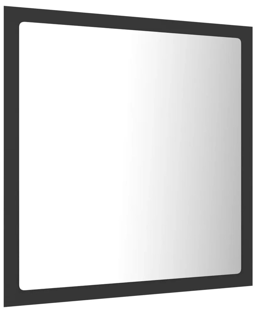 Espelho de casa de banho com LED 40x8,5x37 cm acrílico cinza