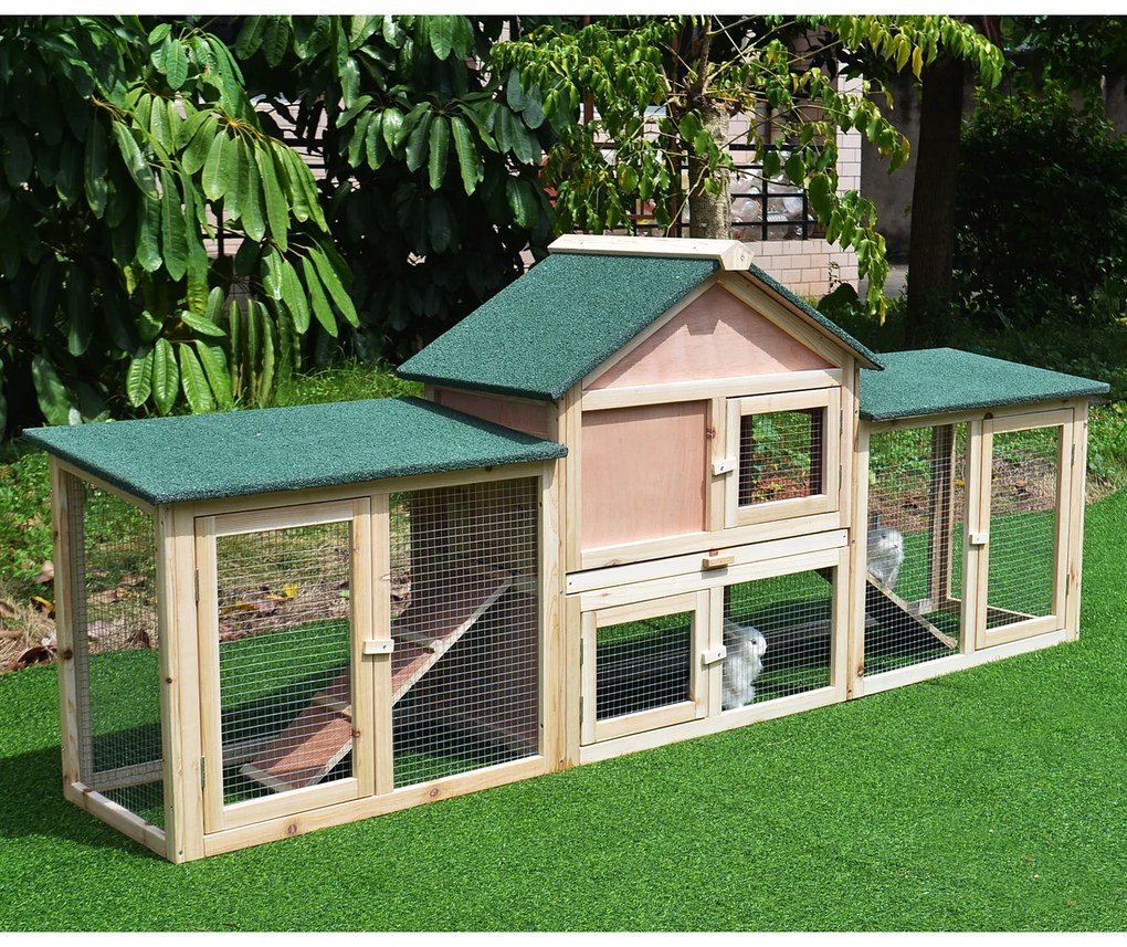 Gaiola ao exterior grande casa para pequenhos animais gaiola Coelhos 210x45.5x84.5 cm