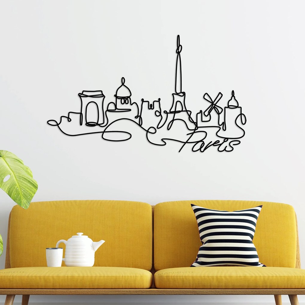 Acessório Decorativo de Parede Paris – Preto – 120 x 69 x 1,5 cm
