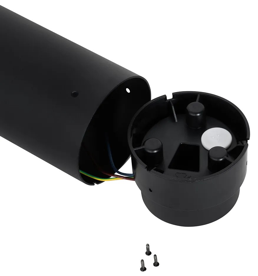 Candeeiro de pé exterior preto com vidro opalino 50 cm IP44 - Huma Moderno