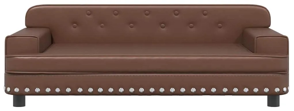 Sofá infantil 90x53x30 cm couro artificial castanho