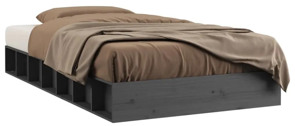 Estrutura cama peque solteiro 75x190cm madeira maciça cinzento
