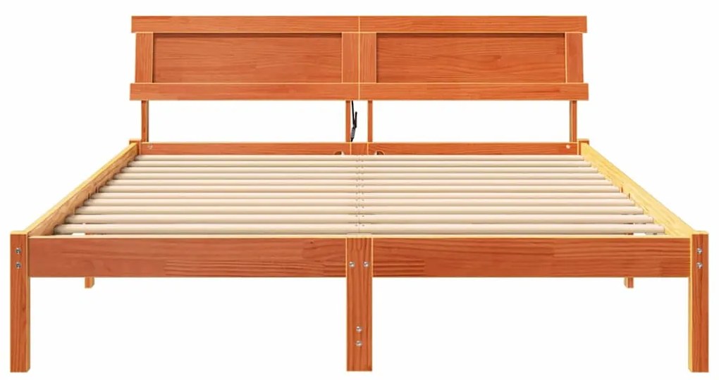 Estrutura da Cama Castanho-mel 140 x 200 cm Madeira de Pinheiro