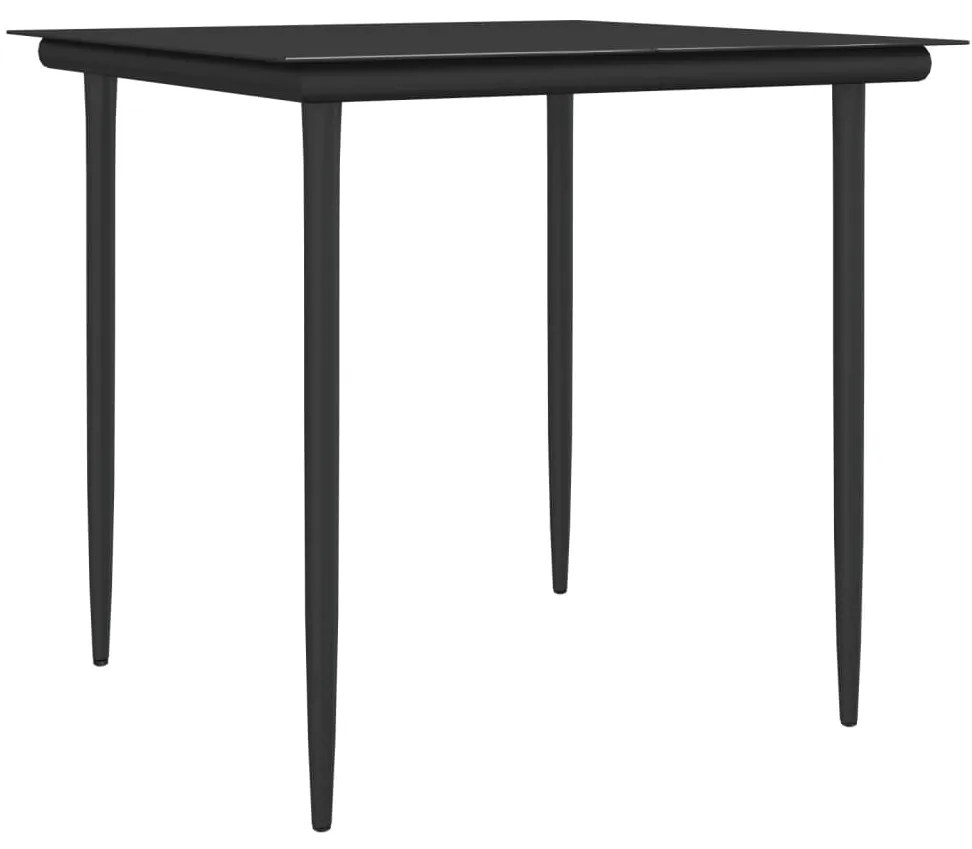 3 pcs conjunto de jantar p/ jardim c/ almofadões vime PE e aço